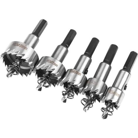 5-teiliges HSS-Lochsägen-Set – Schneiden von Holz, Kunststoff und Metall – Baustellen – 16/18,5/20/25/30 mm, Kobalt – Handwerker und Heimwerker