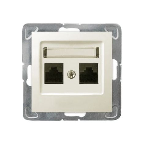 Impresja ecru pt doble toma de ordenador cat 5e sin marco