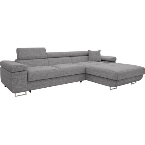 Canapé d'angle Comfivo Eliferu 102, Lux 05, Fonction de couchage, Boîte de literie, 280x170x70cm, 0