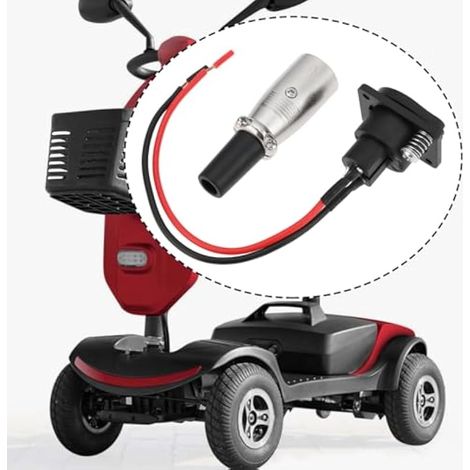 Câble de Charge XLR Femelle 3 Broches Et Connecteur Mâle pour Scooter électrique Et Fauteuil Roulant (1/3)