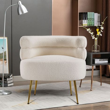Curved Upholstered Single Sofa Accent Chair (1/5)