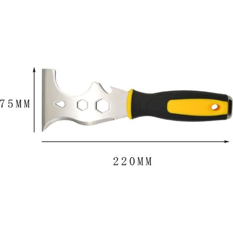 Spatule en acier inoxydable 12 en 1, grattoir à peinture polyvalent, poignée souple, spatule de nettoyage du calfeutrage (1/3)