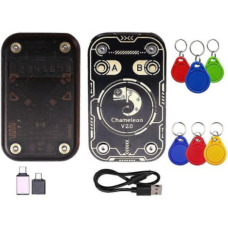 Chameleon V2.0 RFID-Chip-Lesegerät-Emulator, Chameleon NFC-Duplikator + 3x UID/CUID-Schlüsselanhänger, 125 kHz 13,56 MHz Kartendekodierung (1/5)