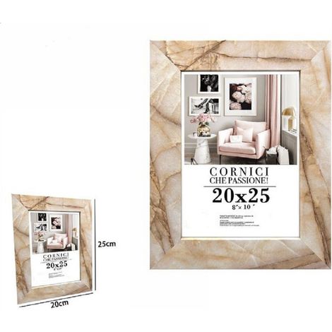 TrAdE Shop Traesio - Cornice Foto Portafoto Quadri Tele Poster 20 X 25 Cm Modello Effetto Marmo 71662 -
