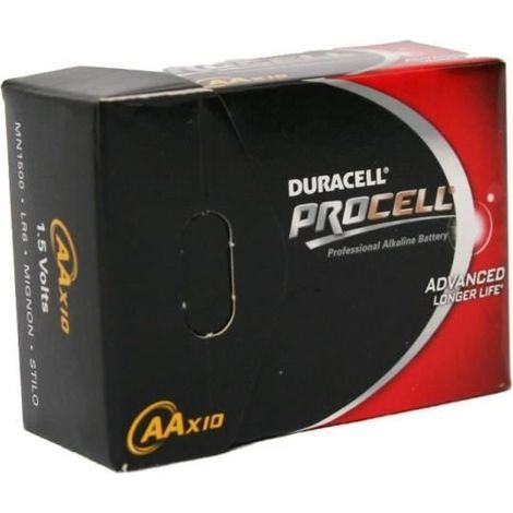 Pack de 100 piles AA / LR6 Duracell Industrial/procell 1,5 Volts (1/2)