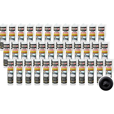IsolBau Sanitary Silicone Black Sanitär Silikon 36 x 300ml (1/5)