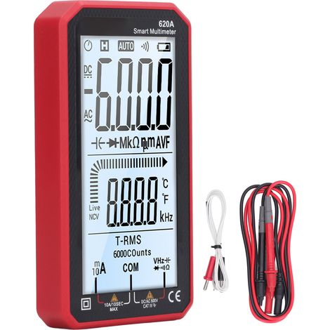 Multimètre numérique 6000 comptes gamme automatique testeur tension NCV mesure courant résistance outil (1/5)