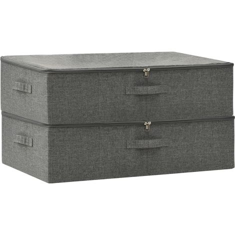 Maison Exclusive - Scatole Portaoggetti 2pz in Tessuto 70x40x18 cm Antracite (1/5)