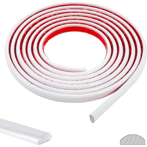 16.4 Pieds Moulures à coller et à décoller,Bordure de moulure pour murs,Bande décorative flexible et auto-adhésive,pour les carreaux,les bordures,les cadres de miroirs,les armoires (Blanc) (1/5)