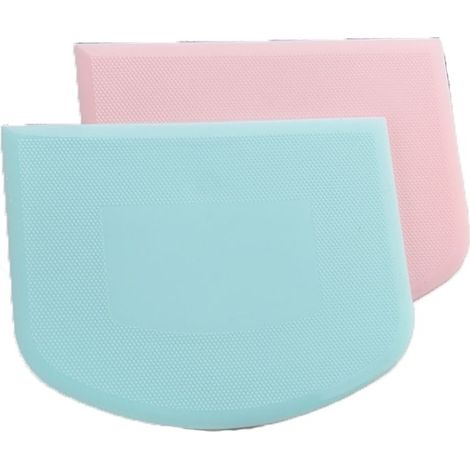 blue + pink-Plastic Pastry Horn 11.8x9.4cm Dough Scraper for Pastry Pancakes (1/4)