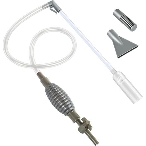 Nettoyant pour Gravier D'aquarium, 1.7m Aspirateur Aquarium, Siphon Puissant Pompe Nettoyage Aquarium pour Vidange Complète, Aspirateur à Bec Canard, pour Changer l'eau et Nettoyer Le Sable (1/5)