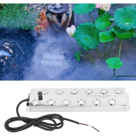 Nebelgenerator für Wassertanks/Fischteiche, 1,5 m Kabel, Ultraschall-Sprühplatte mit zwölf Sprühköpfen, 45–48 V Gleichstrom