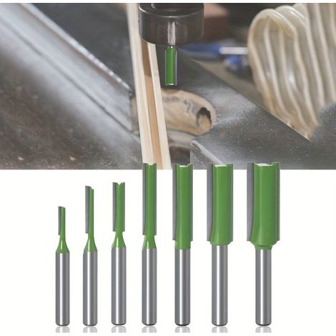 Fraise à rainurer simple ou double, en carbure de tungstène, queue de 6,35 mm (1/4"), outils de menuiserie pour contreplaqué, diamètres de 3, 4, 5, 6, 8, 10 et 12 mm