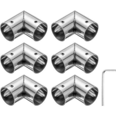 6pcs 25mm Raccord de Tuyaux 2 Voie à 90 Degrés avec Clé Argenté (1/5)