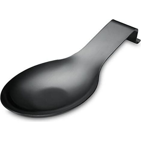 Matte Black Spoon Rest, Stainless Steel Stove Spoon Holder, Kitchen Utensil Holder for Ladles, Tongs, Spatula, Stove Spoon Holder (1PC-9.5 Inches) (1/4)