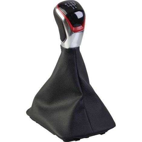 Compatible avec les Skoda Octavia 2, A5 et A6 (2004-2012). Pommeau de levier de vitesses rouge à 6 rapports, vendu à l'unité. Pièce de rechange d'origine pour Octavia 2. (1/4)