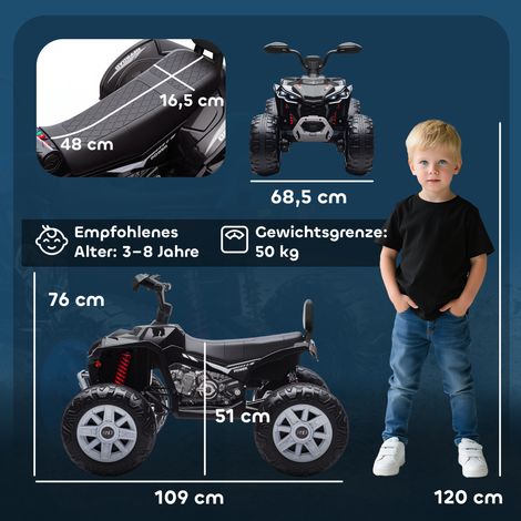 Quad électrique Enfant 12V - Double Moteur, Bluetooth, USB, Phares LED, Vitesse 3-5 Km/h, Télécommande Parentale - Rose - Dès 3 Ans