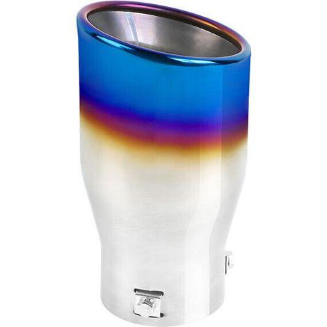 Blue Roasted Stainless Steel Round Exhaust Muffler Tip Cover for Car, 1 Piece (1/5)