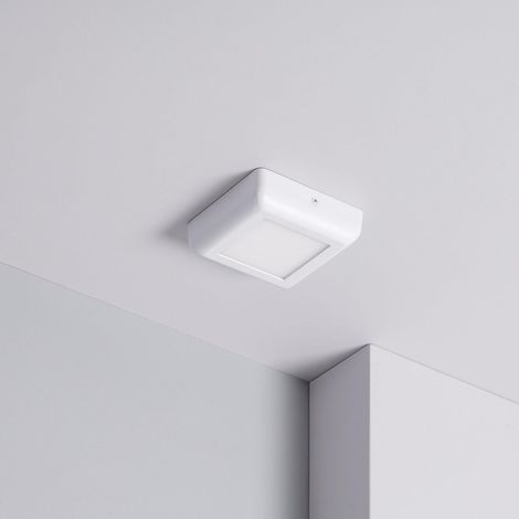 Plafoniera LED 6W Quadrata Metallo 122x122 mm Design Bianca 4000K Bianco Naturale (1/5)