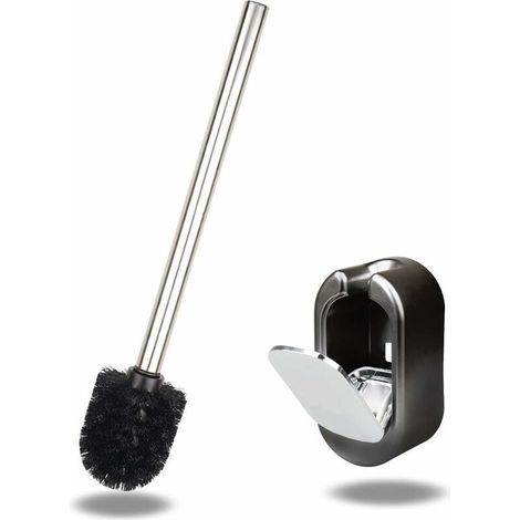 Removable toilet brush for toilet cleaning, modern decorative design - black - AquaForge (1/5)