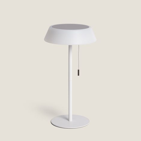 LED Tischleuchte Solar Außenbereich 1.2W Metall Aldana Weiß