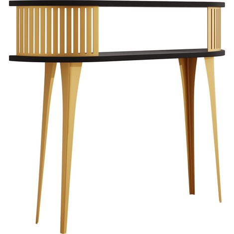 Consola Vitum I, Dorado + Negro, 86x100x25cm