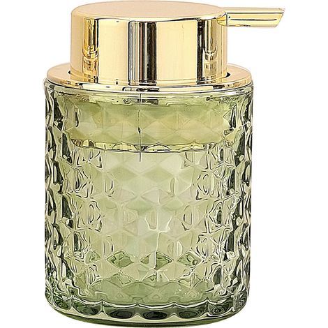 Flacon de gel hydroalcoolique en mousse-Vert transparent-Remplissable-Avec une grande tête de pompe (1/5)