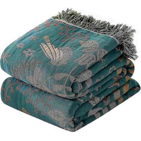 Couverture en coton style bohème, couvre-lit double face, linge de lit, housse de canapé, drap-housse 150 x 200 cm (1/5)