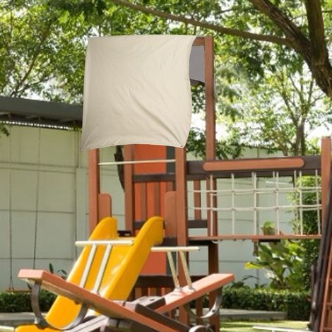 Auvent de balançoire extérieure, aire de jeux, toit, bâche imperméable de rechange, pare-soleil (beige) (1/5)