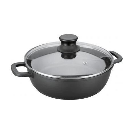 Lacor - Faitout bas 32 cm en fonte d'aluminium  couvercle en verre (1/4)