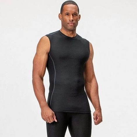 Débardeur Homme Sport sans Manches Noir Taille L pour Entraînement Football Fitness (1/5)