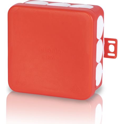 Boîte de dérivation F-TRONIC E1200, 80x80x37 mm, rouge