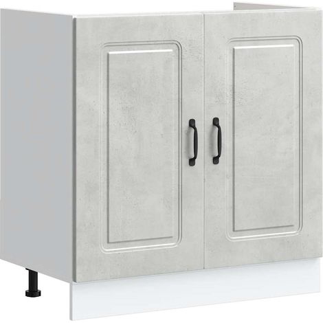 vidaXL Mobile base lavello Kalmar Grigio Cemento 80x46x81,5 cm (1/5)