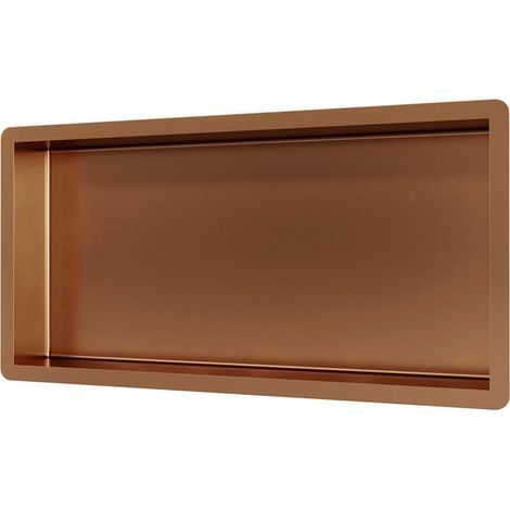 Niche de salle de bains 30x60x7.5cm – Bord en cuivre brossé – Matériau inox – Design rectangulaire moderne (1/2)