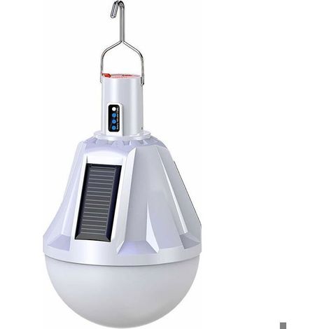 Lampe solaireAmpoule LED solaire, rechargeable par USB, lampe de télécommande, éclairage imperméable pour jardin, patio, camping (1/4)