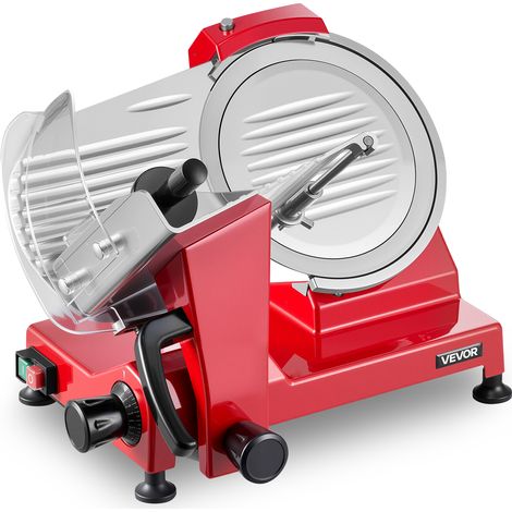 VEVOR Affettatrice da Banco Elettrica per Carne Prosciutto Salumi Lama 25cm Velocita di Rotazione 300-450 giri/min, Lama in Acciaio al Carbonio, Spessore Regolabile da 0 a 12 mm, Uso Commerciale, Casa (1/5)