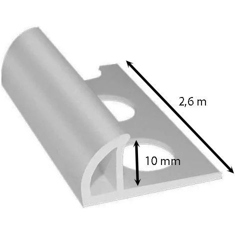 Profilo proteggi angolo marmorizzato in pvc h10mm 2,6 metri : Colore - Effetto acciaio spazzolato lucido