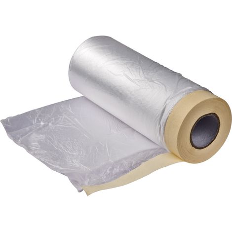 Krepp-Klebeband Abklebeband Malerkrepp Abdeckband mit Folie 140 cm x 33 m PE (1/3)