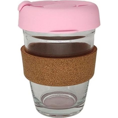 1 Tasse à café réutilisable, Verre trempé, Couvercle anti-éclaboussures, Liège, Transport voyage (1/5)