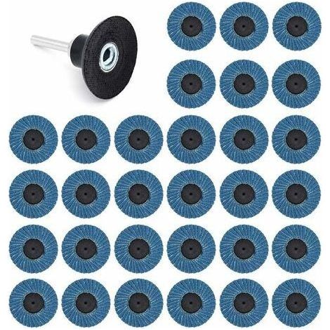 31 Pcs 2 Pouces 50mm Disques Abrasifs Disques Lamelles 40 Grit 60 Grit 80 Grit (1/5)
