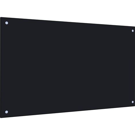 Vidaxl – Dosseret de cuisine noir 100x60 cm en verre trempé – Résistant à la chaleur – Protection anti-éclaboussures – Montage facile inclus