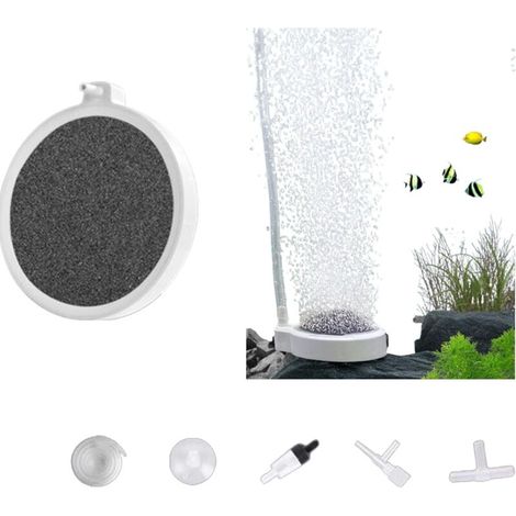 Piedra difusora de aire para acuarios, difusor de oxígeno silencioso para peces, camarones y plantas hidropónicas (80 mm, bomba de aire no incluida) (1/4)