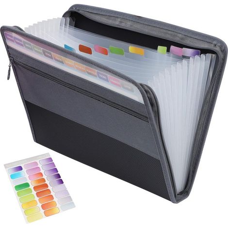 Trieur A4 Range Document, 13 Poches Trieur Accordéon Organiseur avec Fermeture à Glissière, Portable Documents Organiseur (Noi) (1/5)