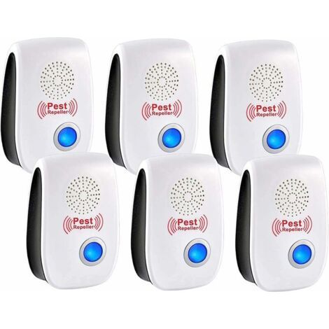 Ultrasonic Pest Repeller, 6 pcs Electronic Pest Repellers Indoor Pest Control Mosquito Repellent Pest Traps for Mosquitoes, Ants and Fleas Pest Repeller (1/5)
