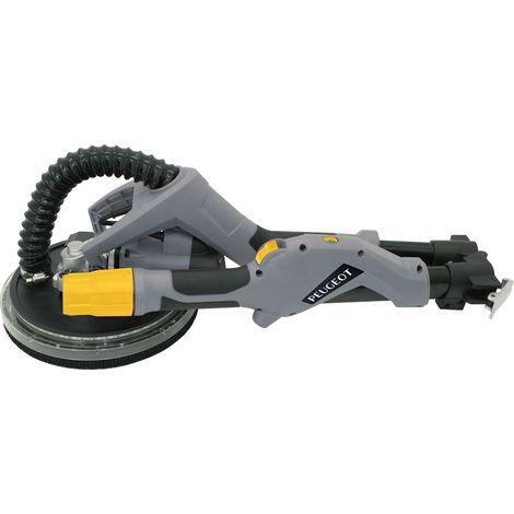 Peugeot – Ponceuse girafe télescopique 810W – Bras télescopique jusqu'à 1,6m – Éclairage LED – Pour ponçage murs et plafonds en plâtre