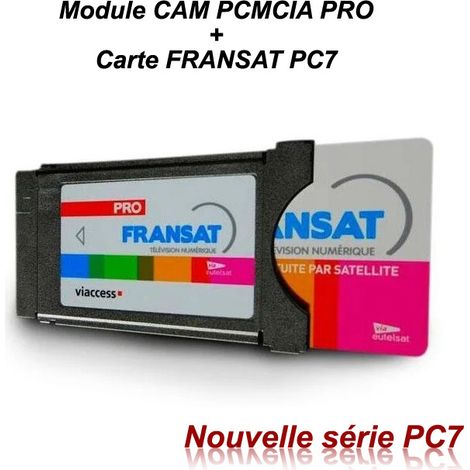 Module CAM PCMCIA PRO + Carte FRANSAT pour Collectivité Immeuble Habitat - Gris