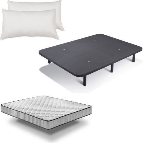 Pack Base tapizada 3D con válvulas aireadoras + Colchón PRO Nature + REGALO Almohada de Fibra 190cm