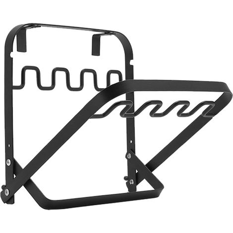 Support à sac poubelle pliable portable, extra large et robuste, pour usage extérieur en acier noir. (1/5)