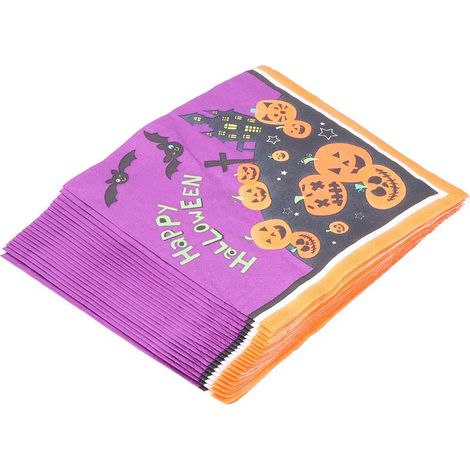 20 Serviettes Halloween Citrouille - Idéales pour Mariage, Fêtes de Noël et Événements Spéciaux (1/5)