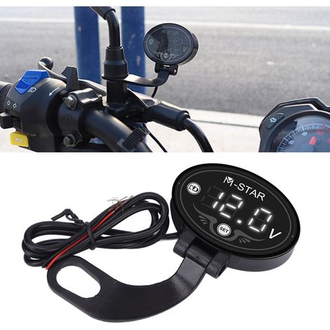 Voltmètre intelligent LED pour moto, indicateur de batterie CC 12 V/24 V (1/5)